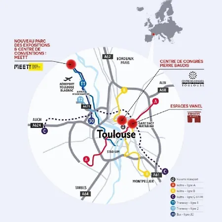 :) Spacieux T4 Aeroport, Ensoleille, Deco Soignee Blagnac